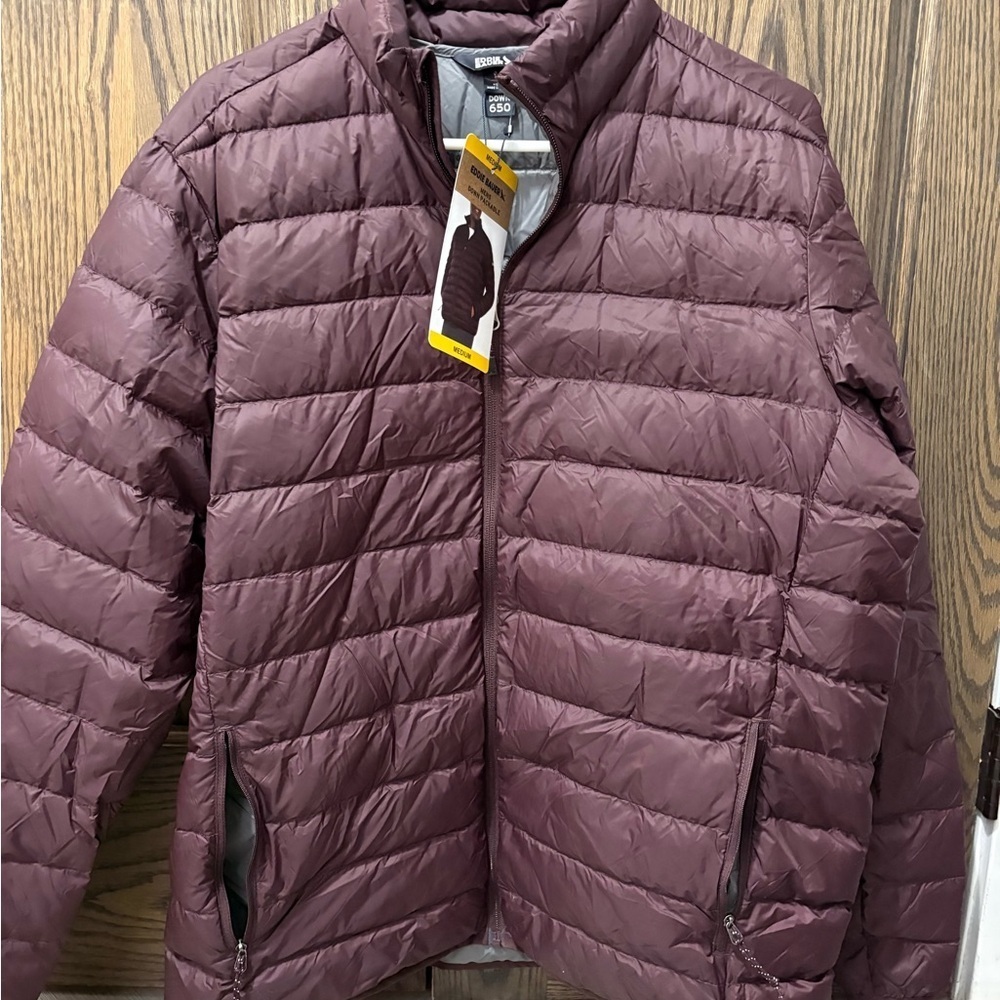 Men's Burgundy Eddie Bauer Puffer Jacket